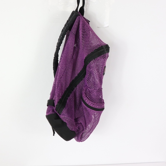 90s TranSport See Through Mesh Bag Backpack Purple - Picture 5 of 8